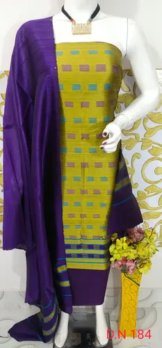 Traditional Tussar Dupion Silk Suit Material for Women